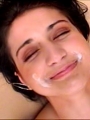Slutty teen enjoying her serving of fresh cum.