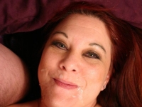 BBW Beauty Enjoying Jizz Sprayed On Her Face