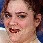 Plump in Red Panty Smiling and Squeezing Fat Tits