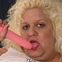 blonde mature woman loves her pink dildo