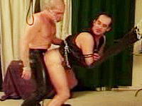 Gay hunks in leather in anal and oral action