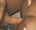 Guy toys hot ebony pussy with tongue and finger
