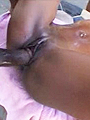Sexy ebony slut pounded hard by angry cocks