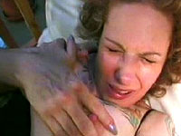 Blonde mature lady gets her hairy pussy eaten