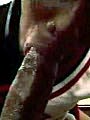 Ebony cheerleader babe in hot oral action