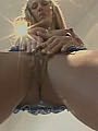 Smooth curly dark-haired teen getting nice pounding pleasure on bed
