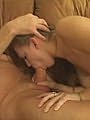 Slim brunette teen deeply sucking penis after hardening it with her feet