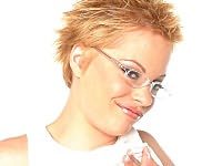 Nerd-looking small tits blonde revealing her cock-hungry pussy