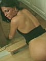 Horny bitch engaging in doggie style ass pounding action by the stairs